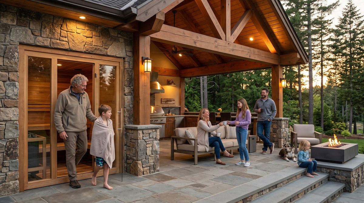 Luxury outdoor living space design ideas and custom patio pavilion lounge layout guide for luxury estates at Home Man Cave