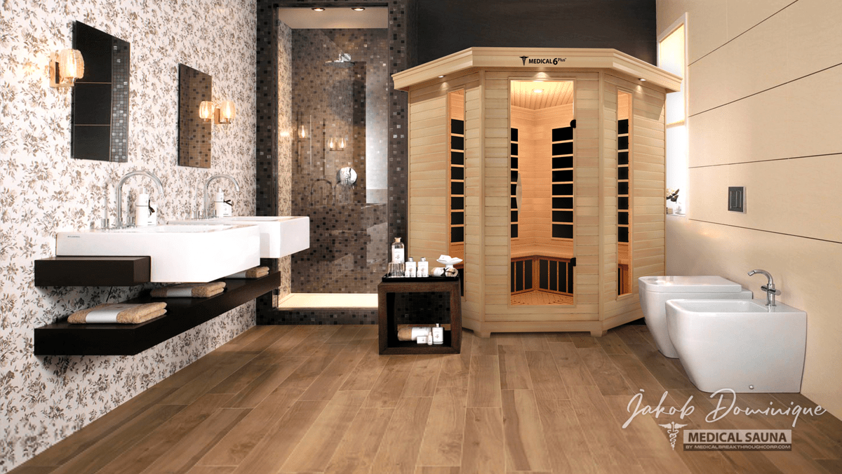 Full-spectrum luxury indoor sauna six-person medical asset featured in modern estate master bath retreats at Home Man Cave