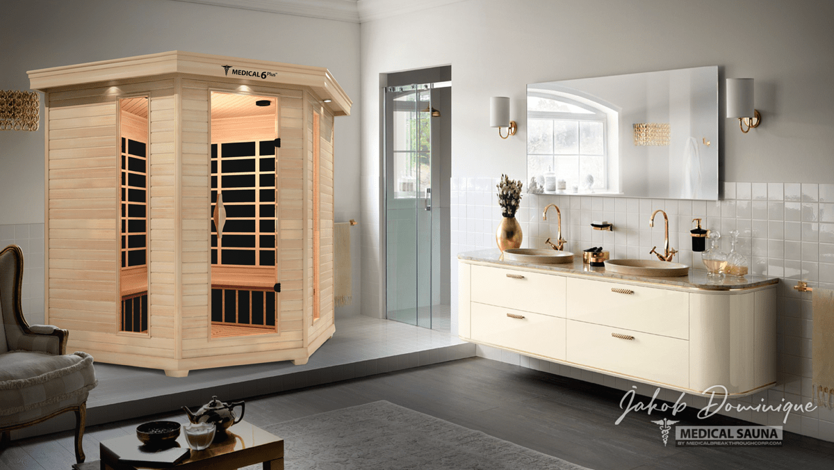 Architectural luxury indoor sauna six-person medical suite built inside high-end residential spa suites at Home Man Cave