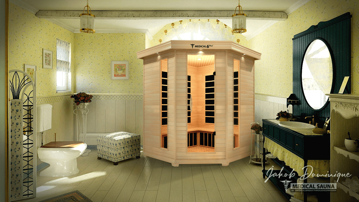 Bespoke luxury indoor sauna six-person medical chamber providing deep cellular recovery for estate owners at Home Man Cave