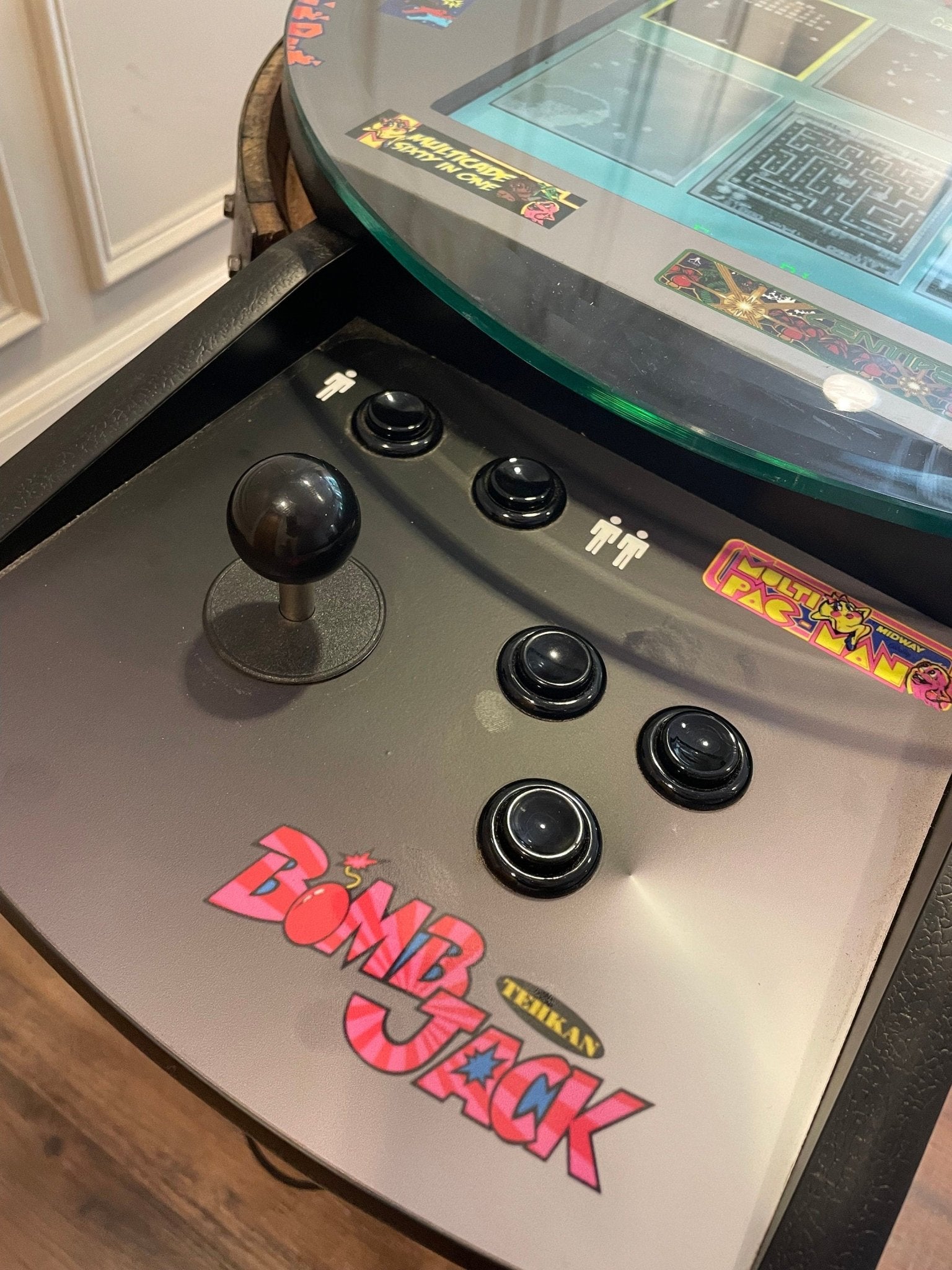 custom barrel arcade table classic joystick push buttons electronic control panel hardware mechanism assets at Home Man Cave