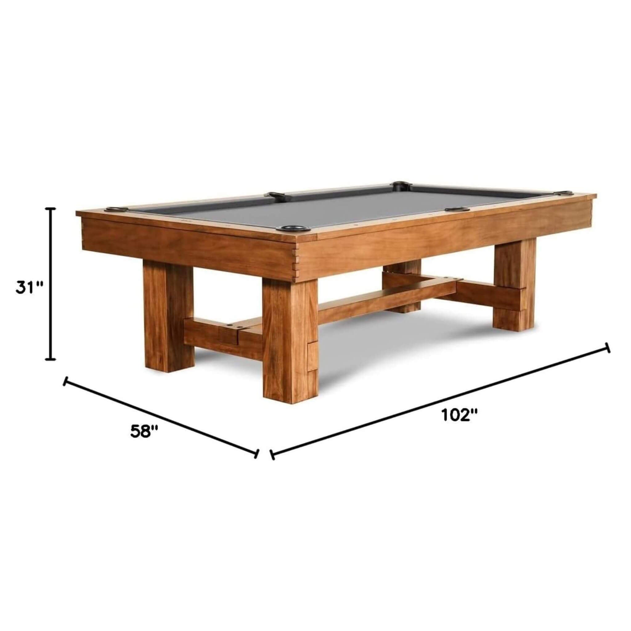 Acacia solid wood pool table billiard table slate dimensions playfield estate game room