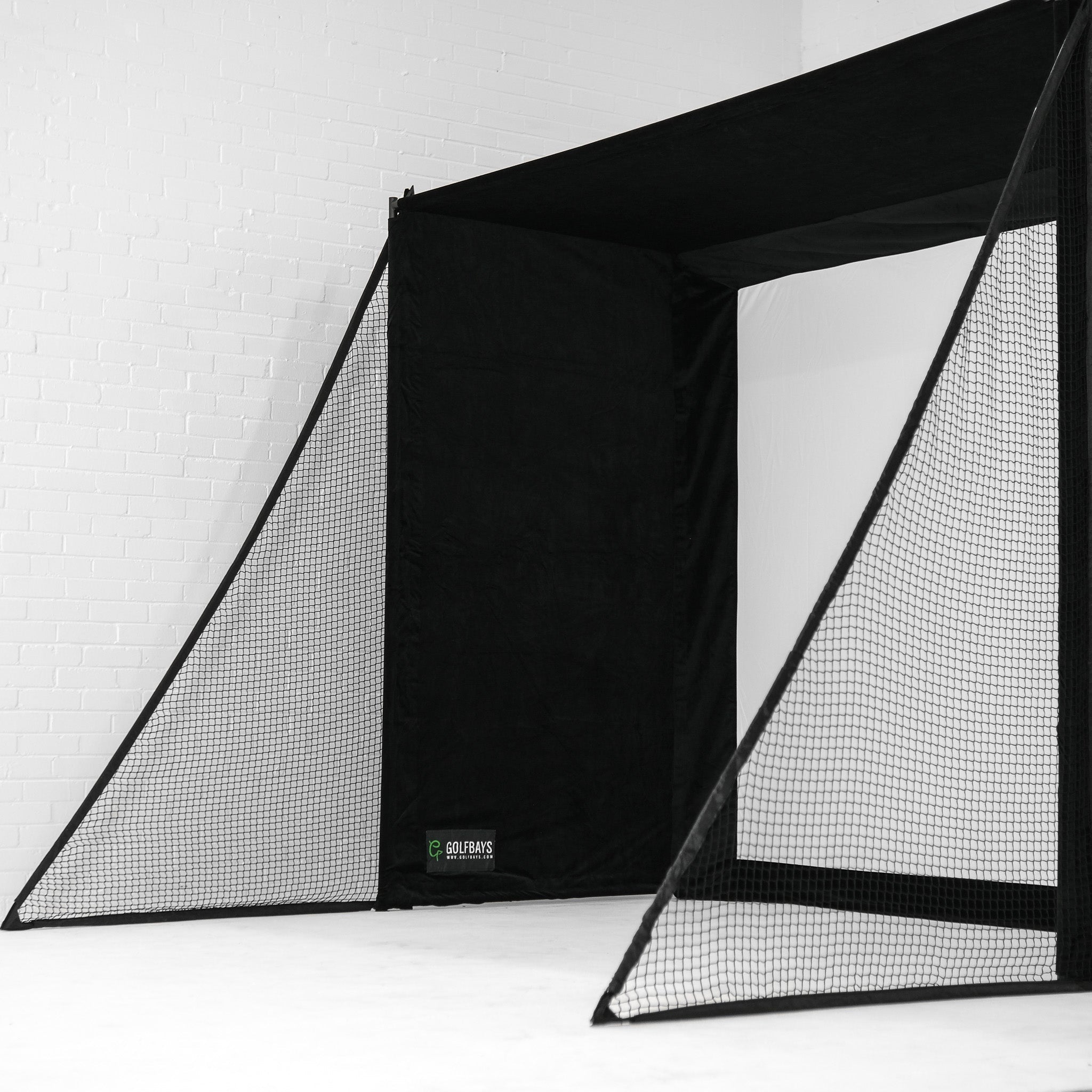 SimBox golf simulator free side barrier panel – black enclosure wall for complete golf bay setup