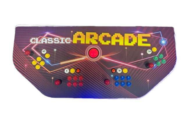 Luxury retro gaming console elements on the Heritage Retro Entertainment Console feature artisan SANWA control mechanics.