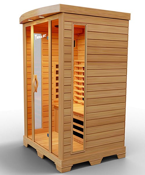 indoor medical grade sauna premium hemlock wood infrared thermal cabin master suite sanctuary luxury wellness raw material