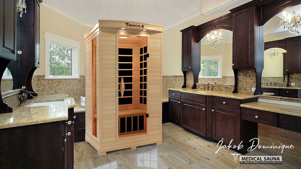 2 person medical grade indoor sauna custom executive estate washroom vanity mirror infrastructure renovation at Home Man Cave