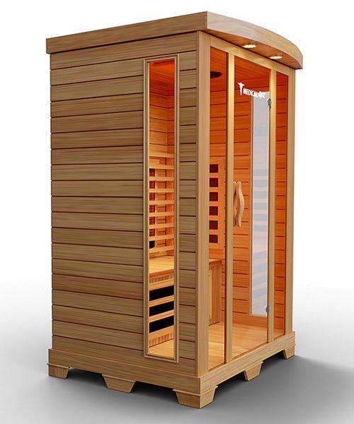 sanctuary medical grade sauna premium home wellness suite infrared heat therapy cabin luxury residential spa wood material