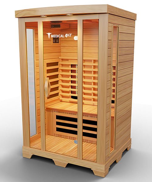 sanctuary medical grade sauna luxury home infrared wellness cabin natural wood frame custom therapeutic carbon heater array