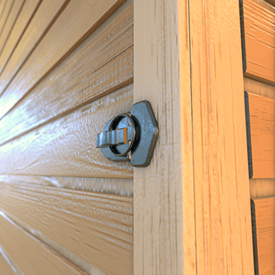 sanctuary medical grade sauna heavy duty external metallic buckle latch enclosure hardware premium wood cabin components