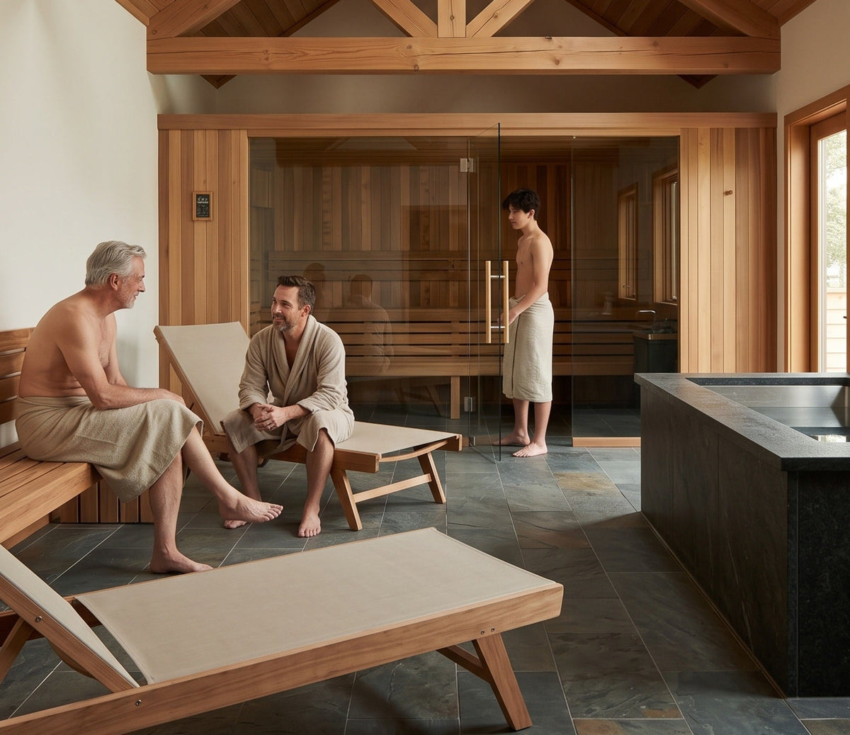 High end luxury home sauna design guide and custom indoor spa wellness room layout ideas for luxury estates at Home Man Cave