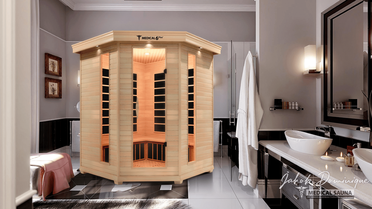 Full-spectrum luxury indoor sauna six-person suite establishing an elite thermal recovery retreat indoors at Home Man Cave