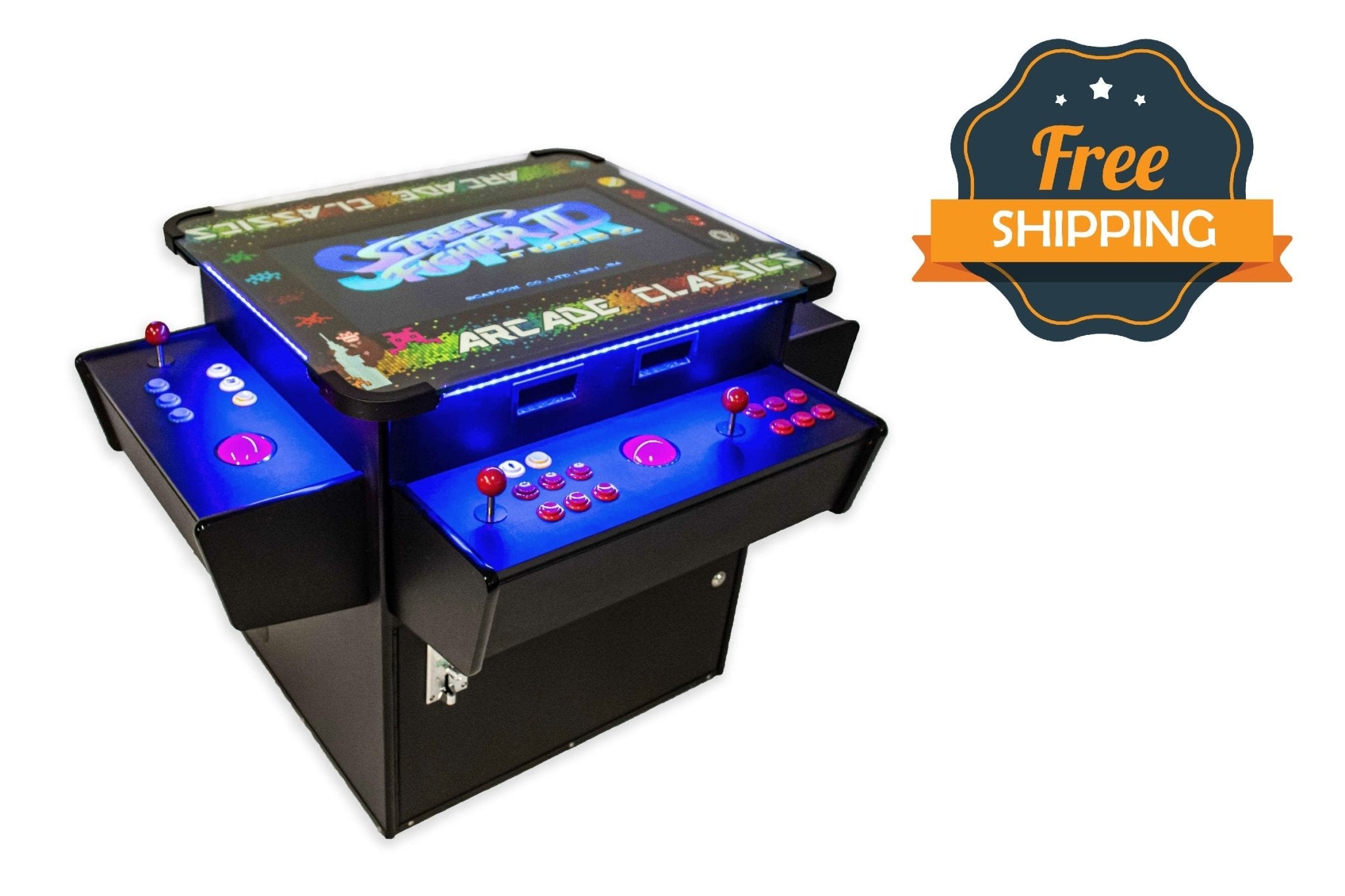 Premium cocktail arcade console from the Artisan Edition features an expansive 3,016 retro game archive and tempered glass.