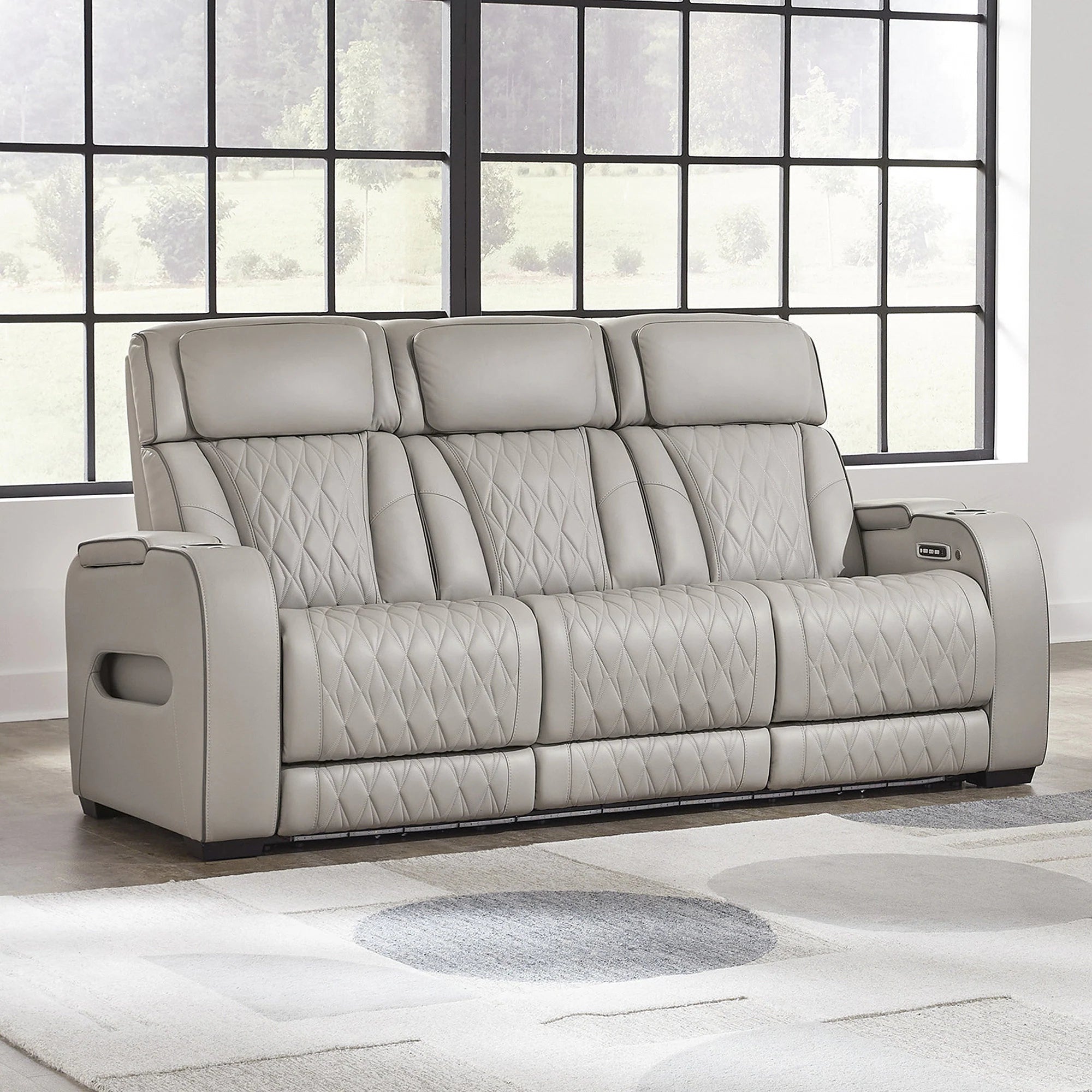 Leather power reclining sofa home theater seating power recliner game room furniture at Home Man Cave
