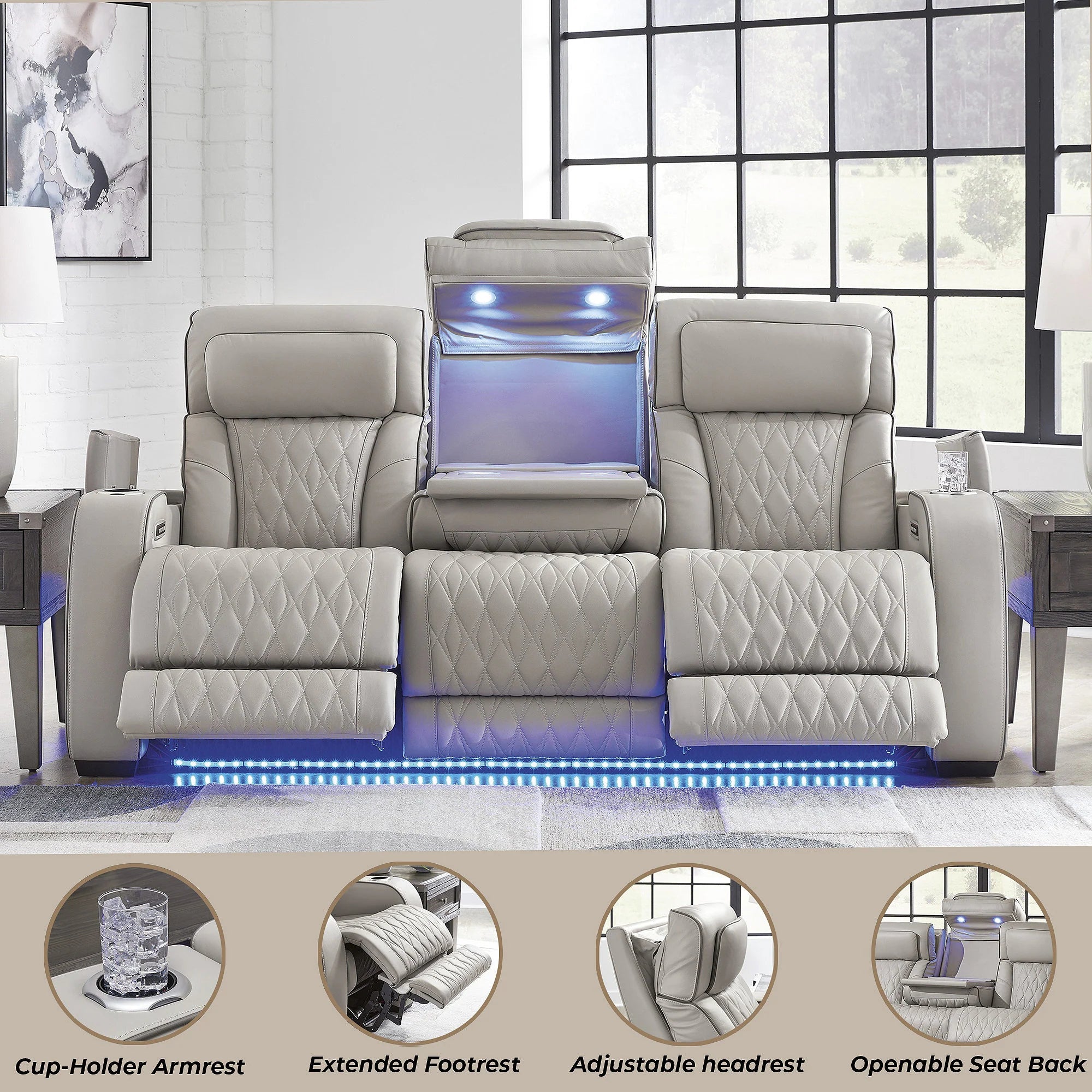 Leather power reclining sofa leather recliner home theater seating electric recliner sofa at Home Man Cave