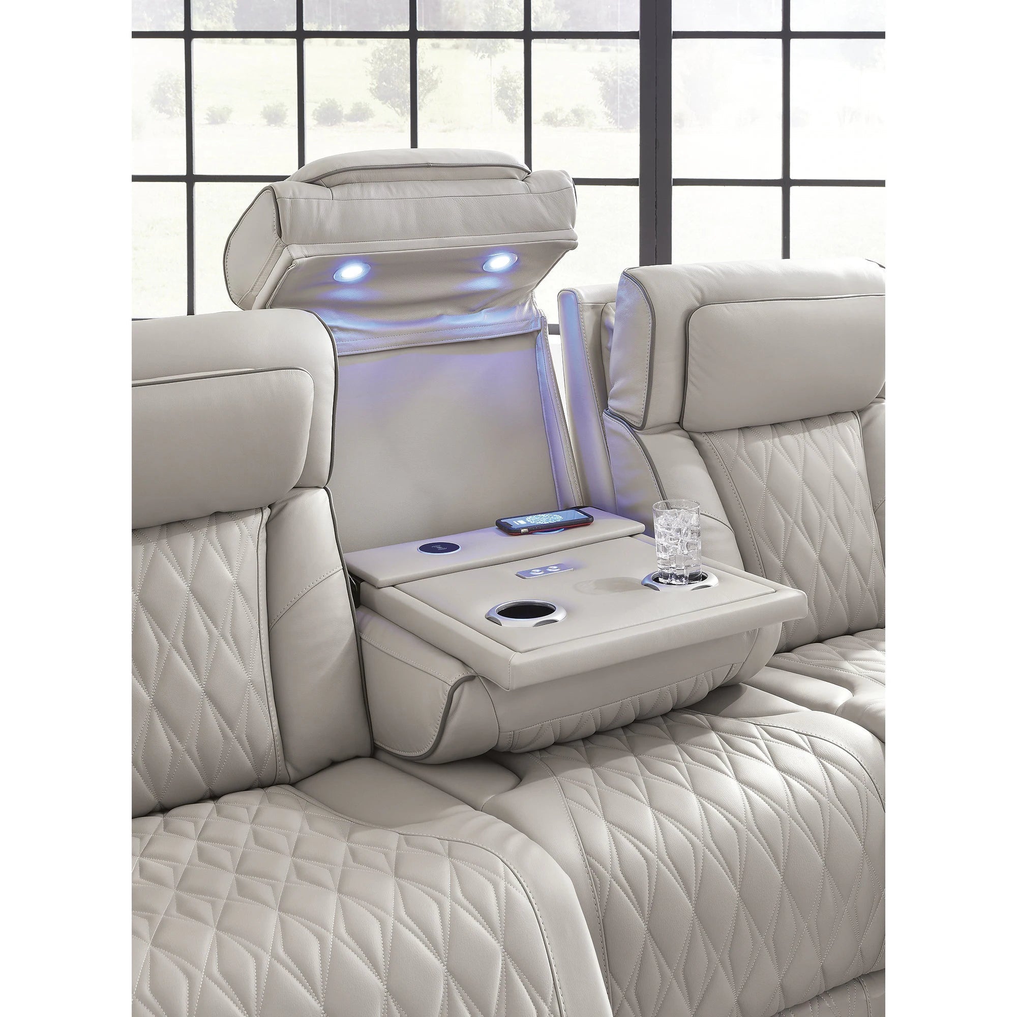 Leather power reclining sofa power sofa recliner home theater seating game room furniture at Home Man Cave