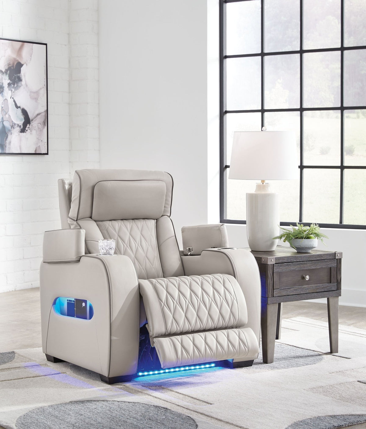 Boyington luxury power recliner anchors an architectural-grade estate media salon with bespoke elegance at Home Man Cave