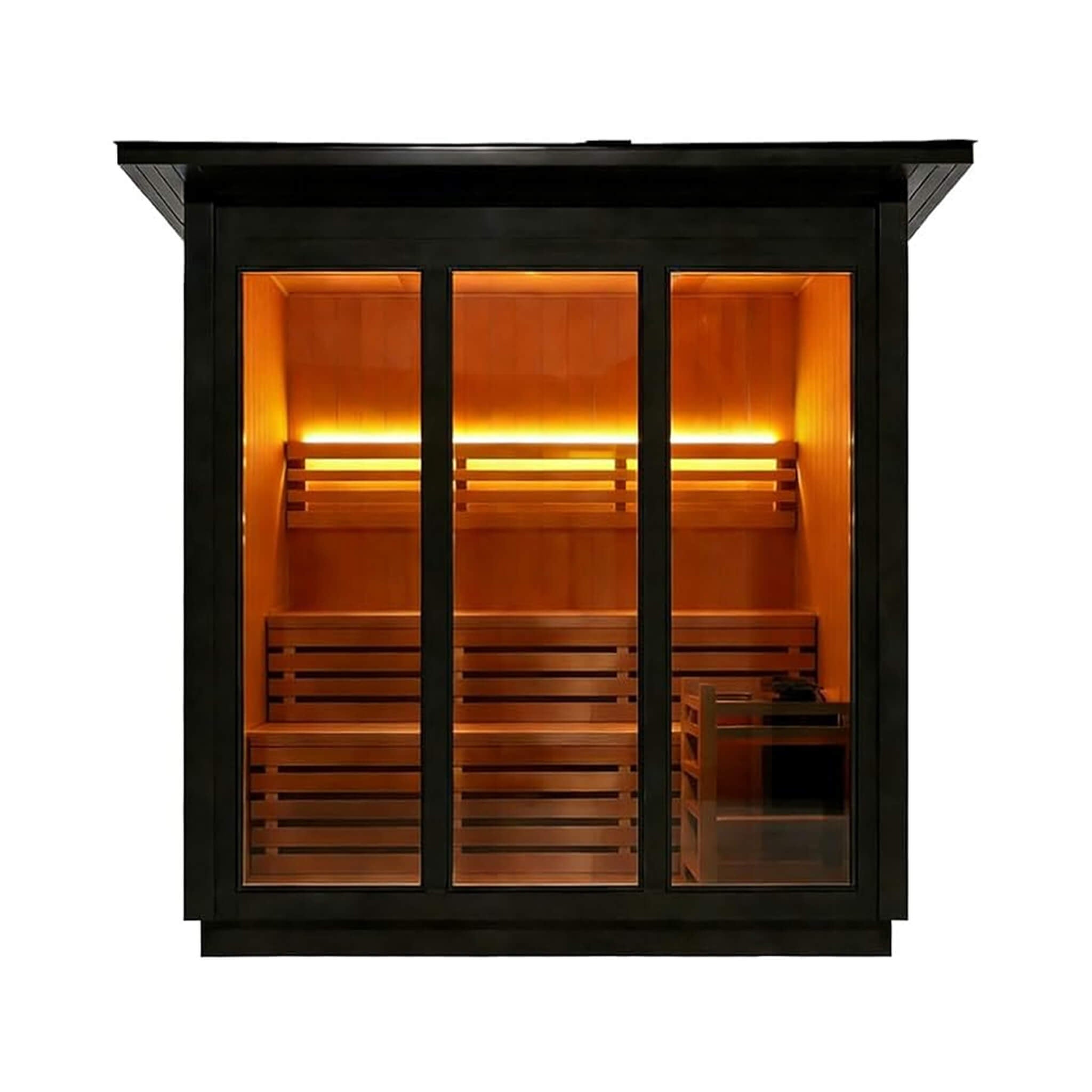 Home sauna 4 person Canadian red cedar outdoor steam with custom heater and stones