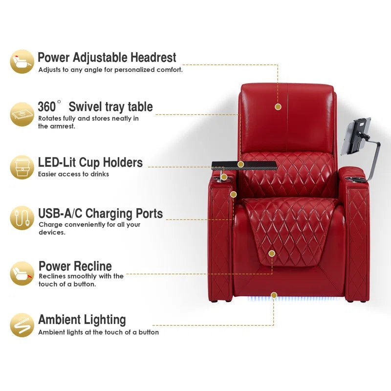 Haiylee Functional Callouts - Power Recline LED Cup Holders and Ambient Lighting Features