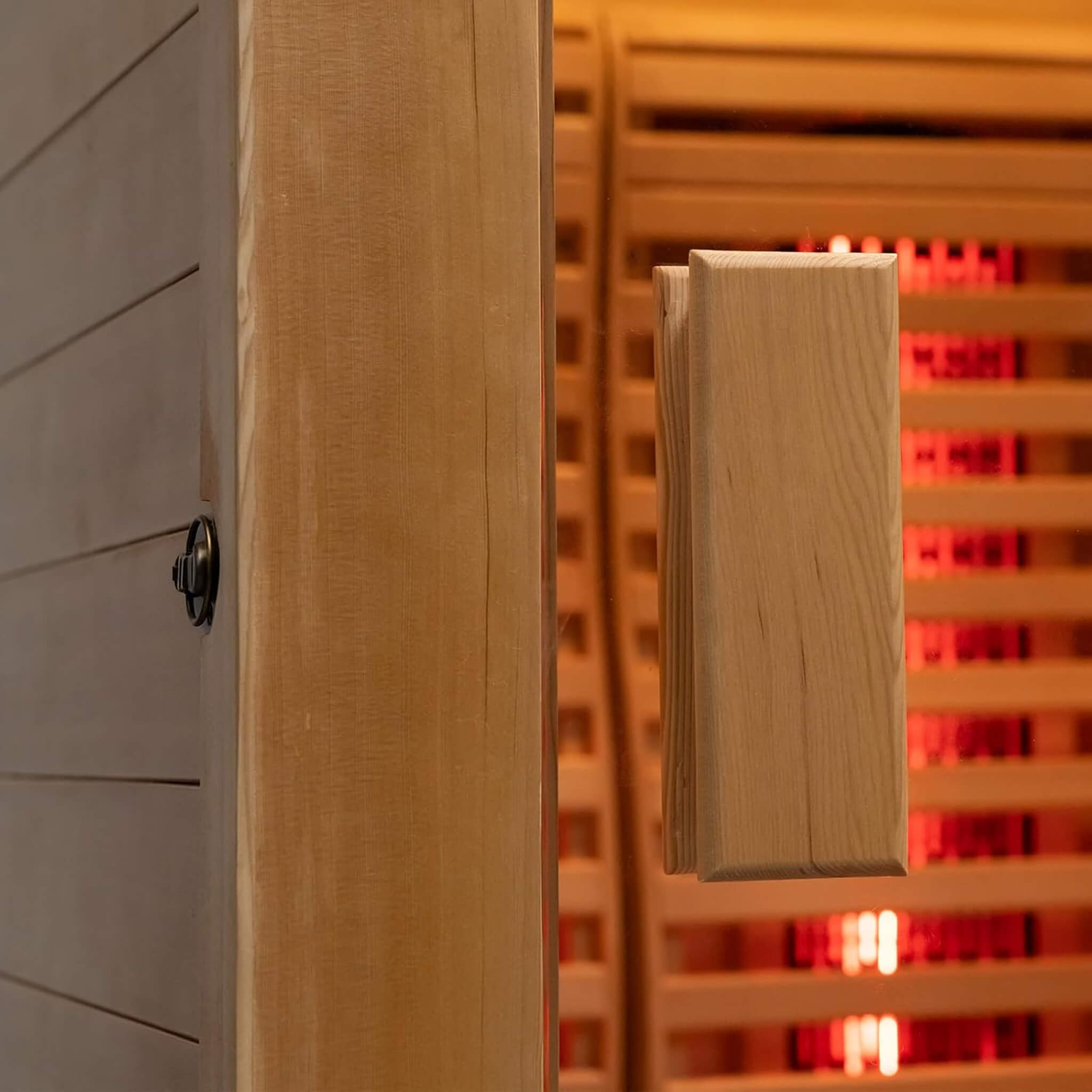 luxury 2-person indoor hybrid sauna full spectrum red light therapy tubes deep tissue recovery luxury thermal cabin panel