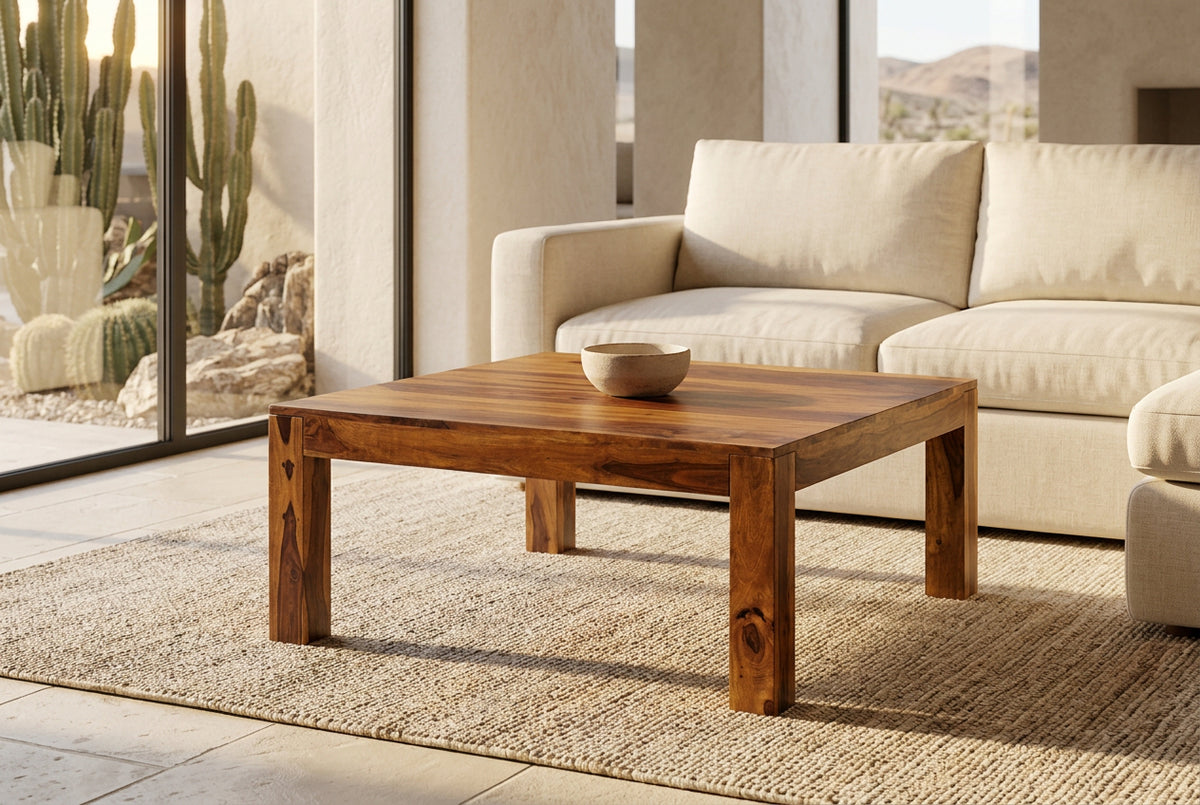 Handcrafted sheesham table built from dense Indian rosewood hardwood with bespoke durability for elite luxury interiors at Home Man Cave.