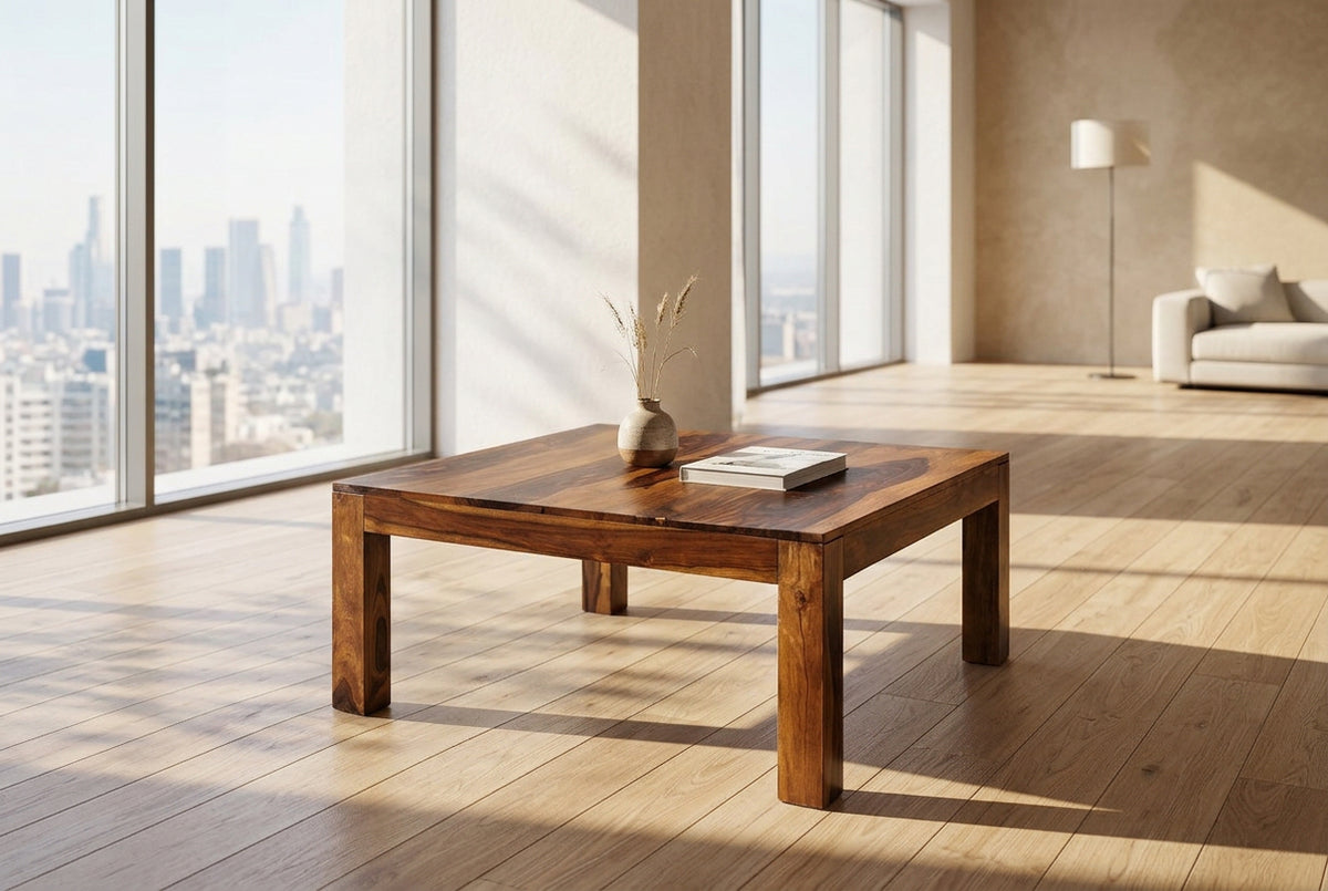 Bespoke handcrafted sheesham table brings architectural elegance and solid wood artisan craftsmanship at Home Man Cave.