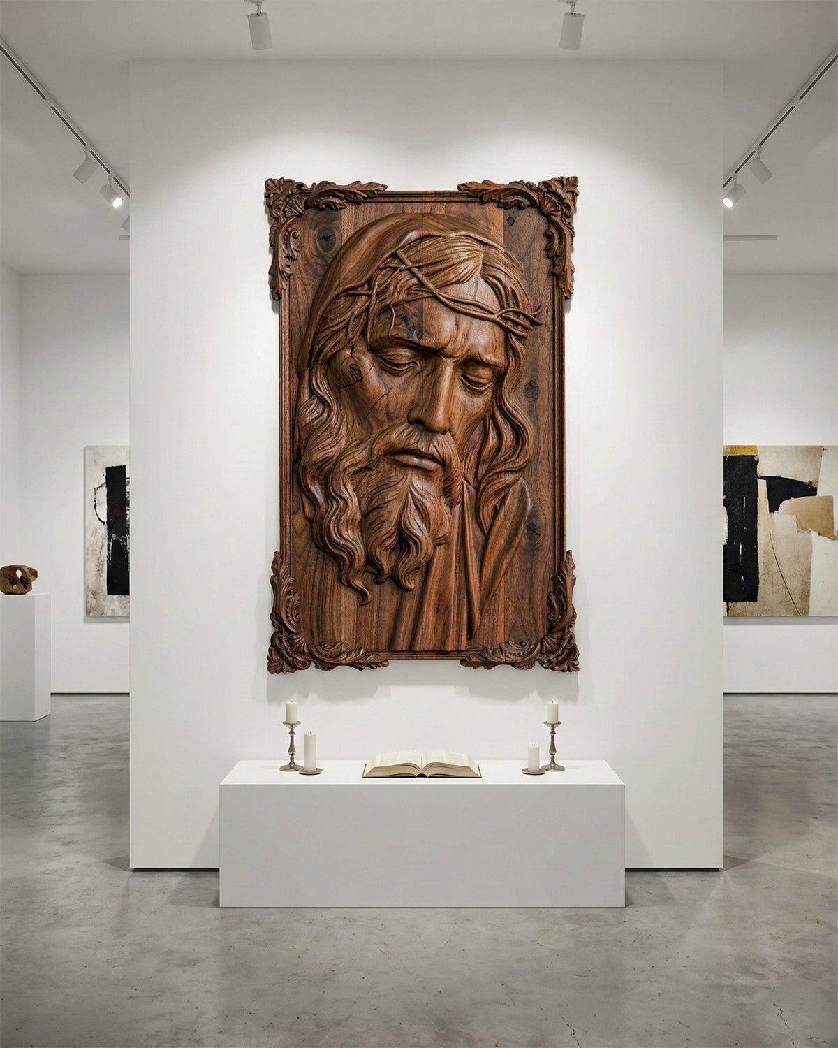 The Passion of Christ Hand-Carved High-Relief Wood Art Panel