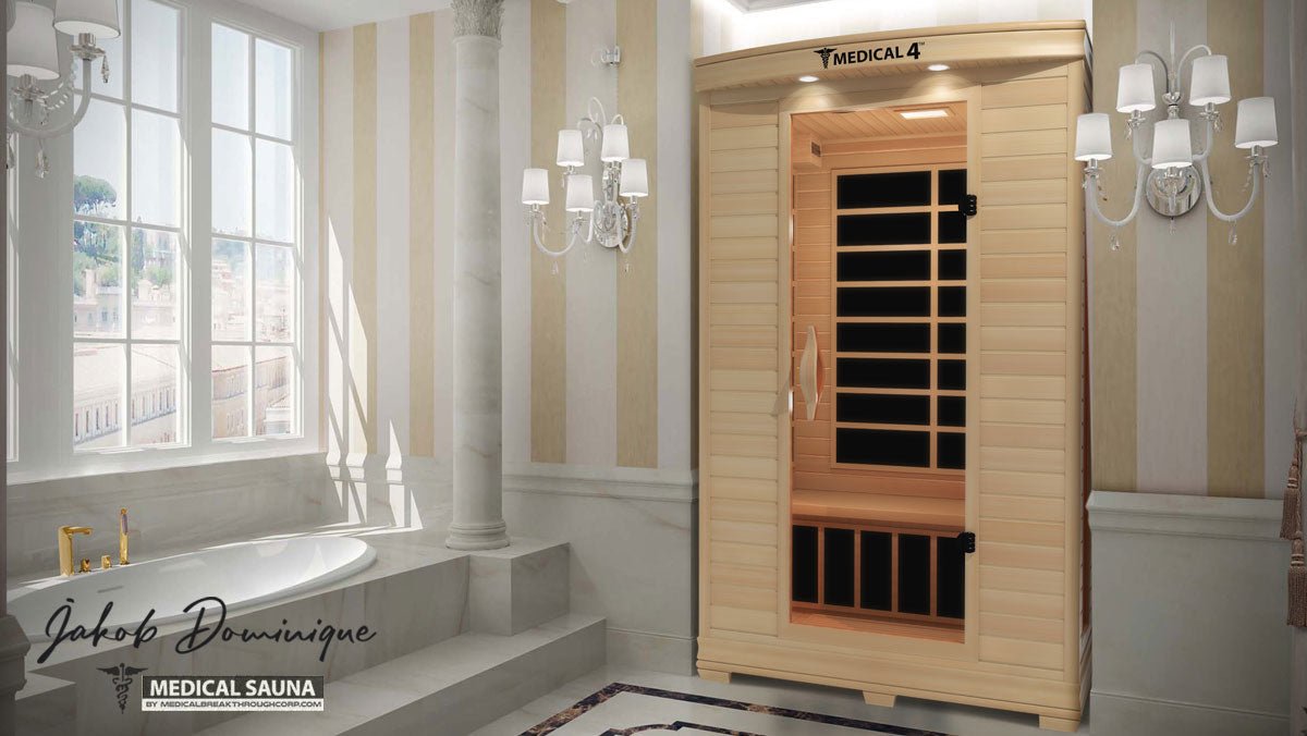 luxury 2 person infrared sauna elegant classic mansion bathroom interior high end home wellness space decor at Home Man Cave