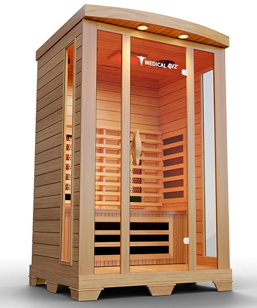 the sanctuary medical grade two person indoor infrared sauna premium hemlock wood carbon heaters thermal wellness chamber