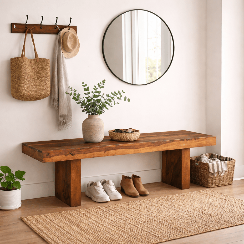 Timbergirl Solid Sheesham Wood Bench