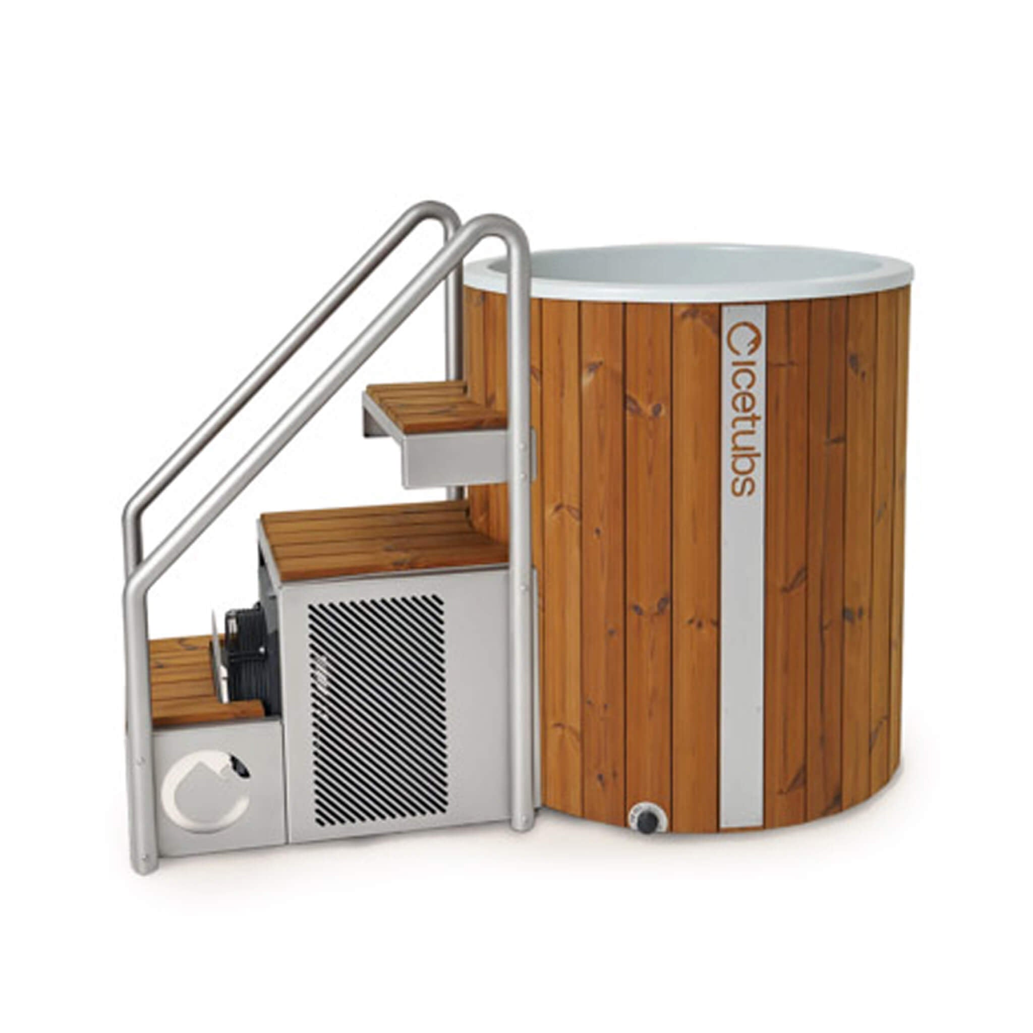 xl cold plunge tub home man cave IceTubs IceBarrel XL ice bath barrel with stairs outdoor cold plunge